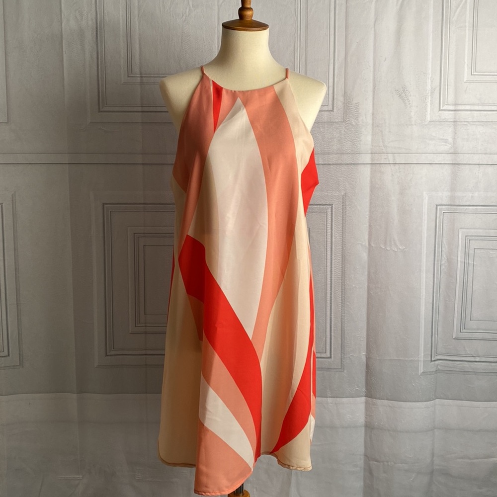 Color Block Print Shift Dress